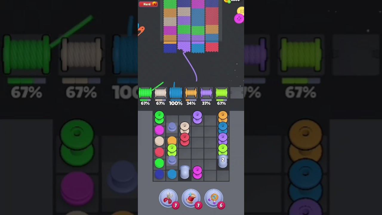 Knit Out Level 1352: Knit out game level 1352