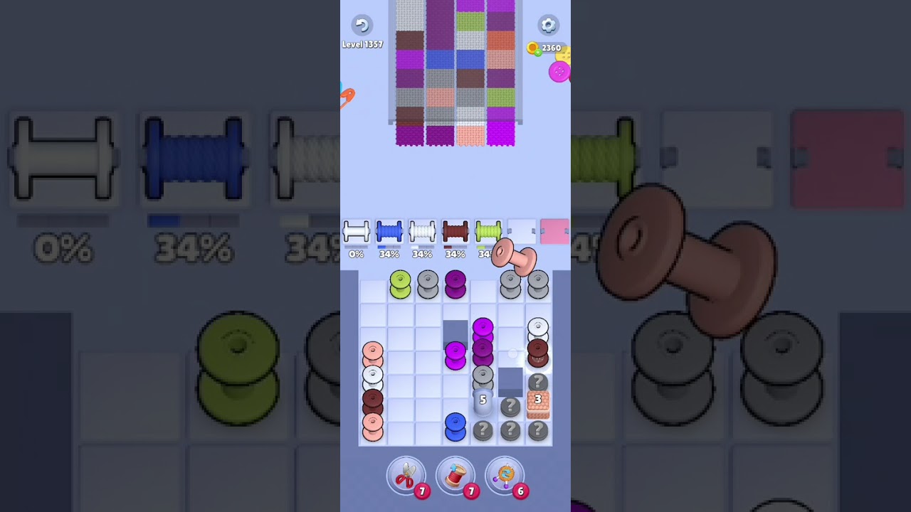 Knit Out Level 1357: Knit out game level 1357