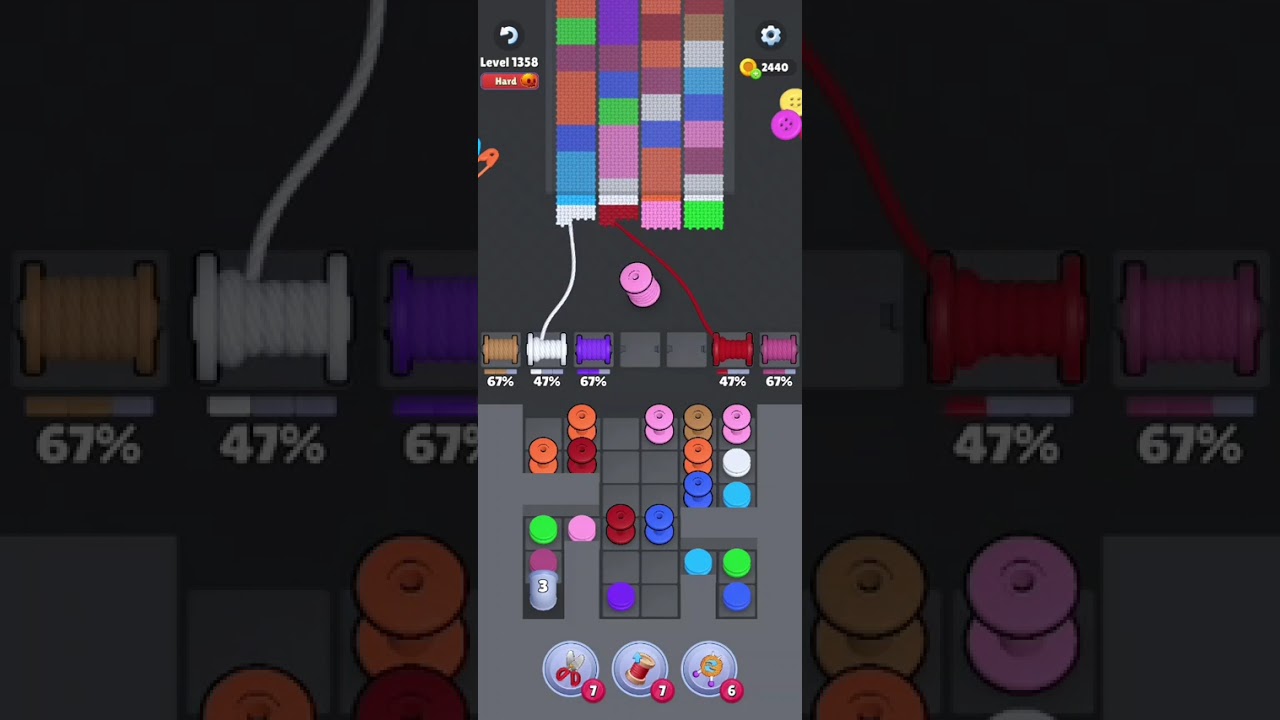 Knit Out Level 1358: Knit out game level 1358