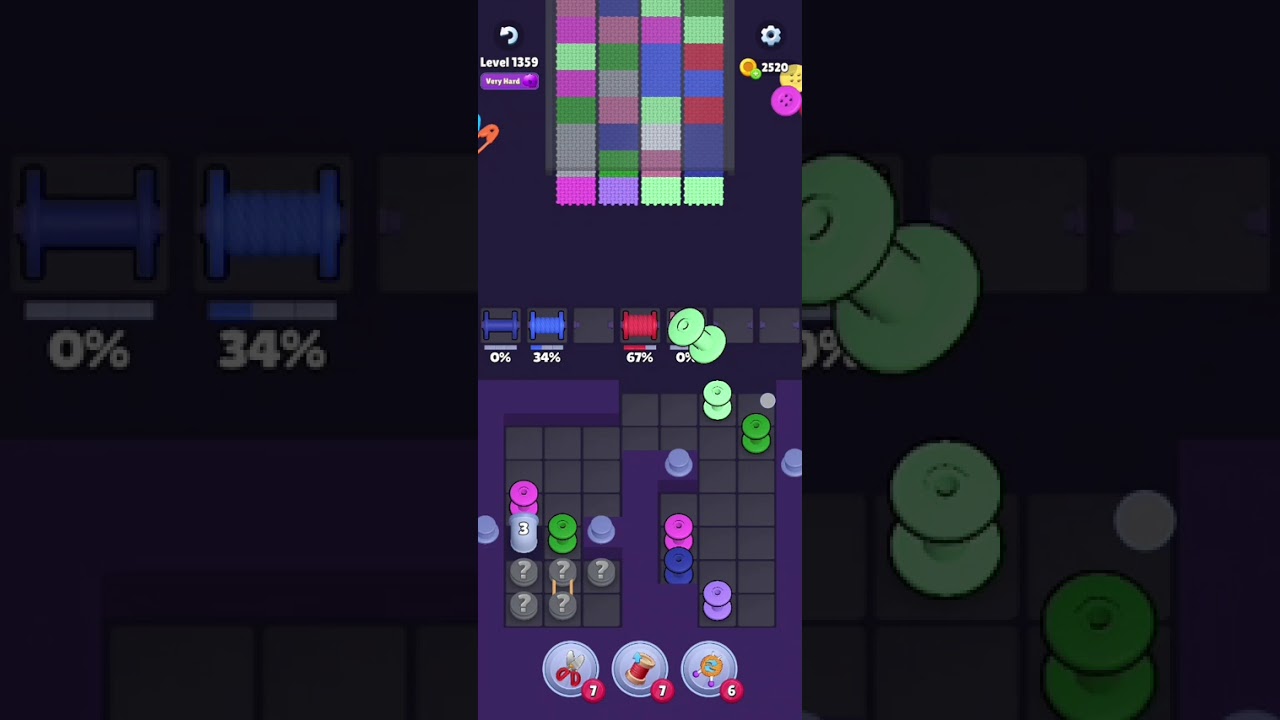 Knit Out Level 1359: Knit out game level 1359