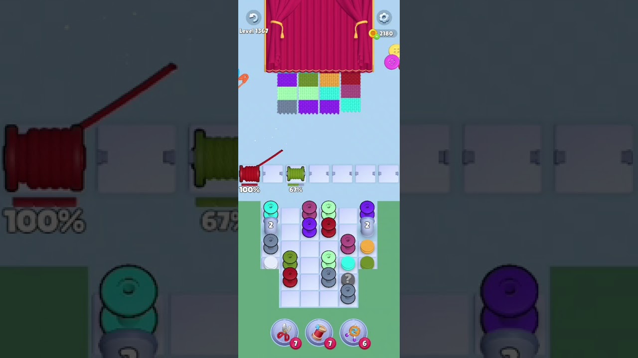 Knit Out Level 1367: Knit out game level 1367