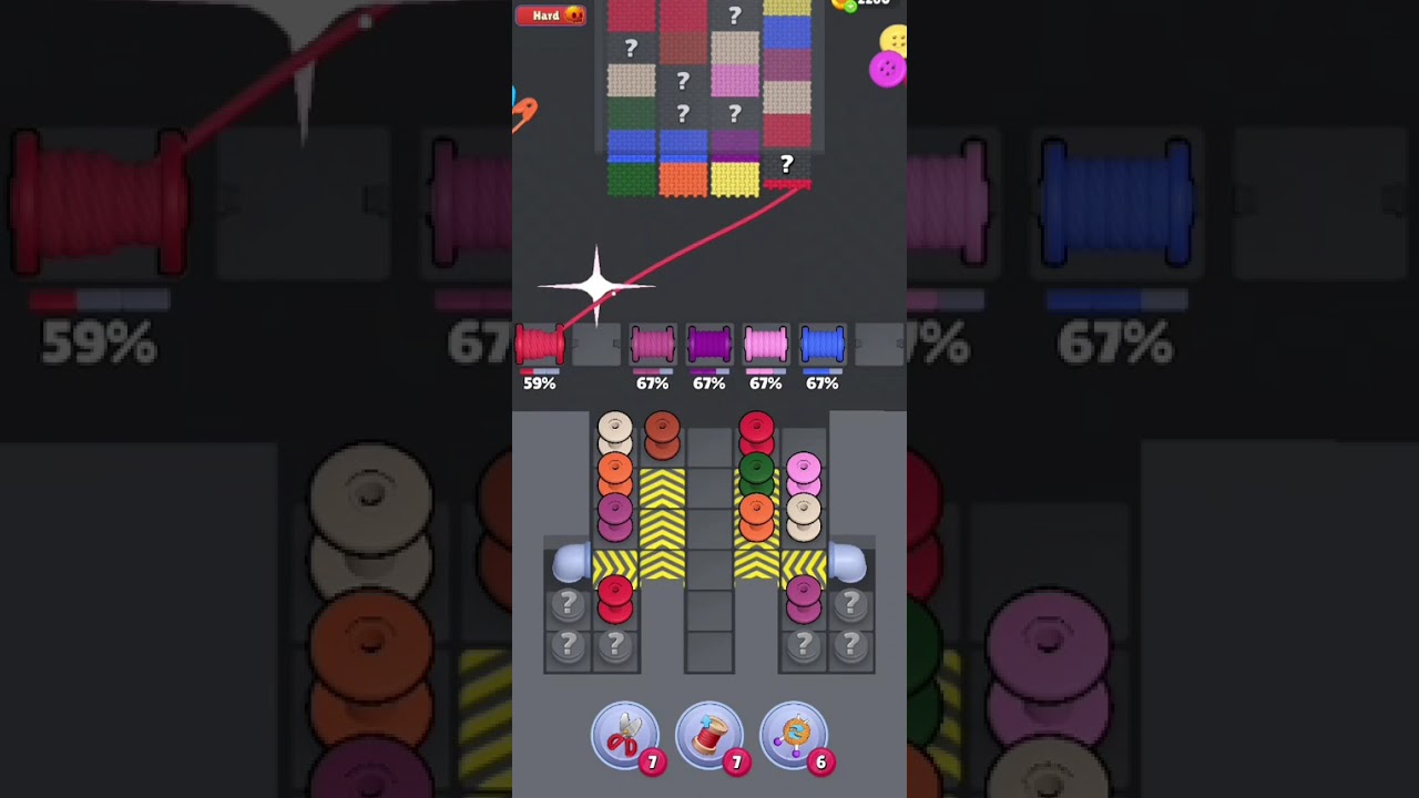 Knit Out Level 1369: Knit out game level 1369