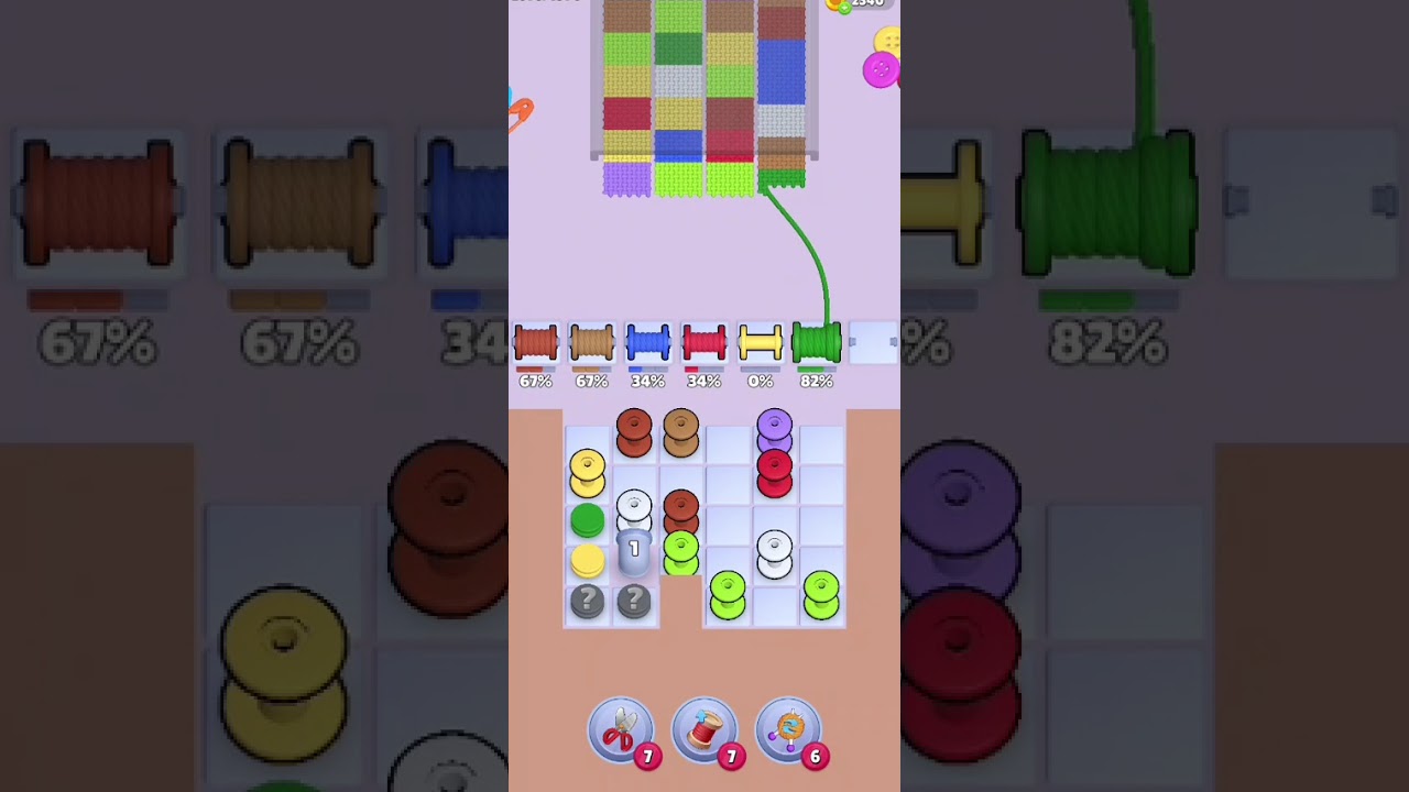 Knit Out Level 1370: Knit out game level 1370
