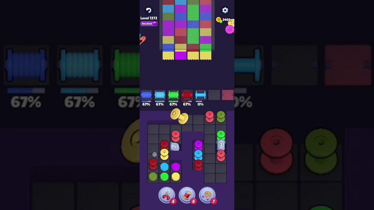 Knit Out Level 1372: Knit out game level 1372