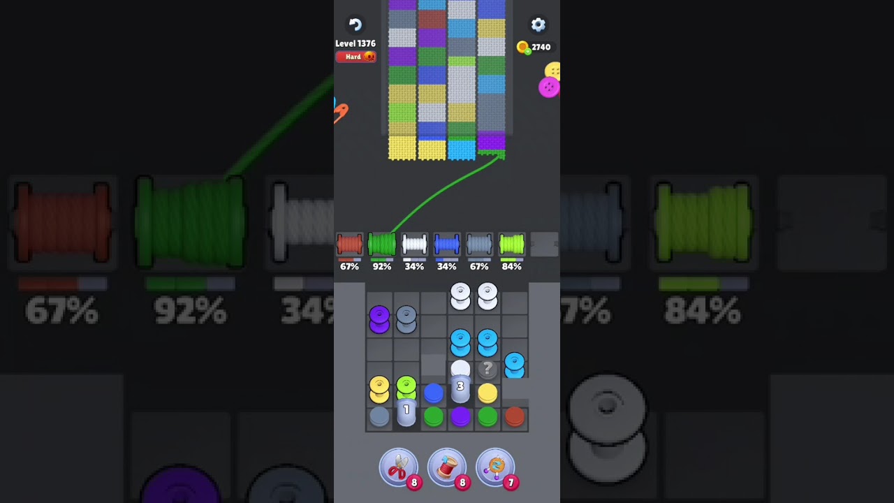 Knit Out Level 1376: Knit out game level 1376