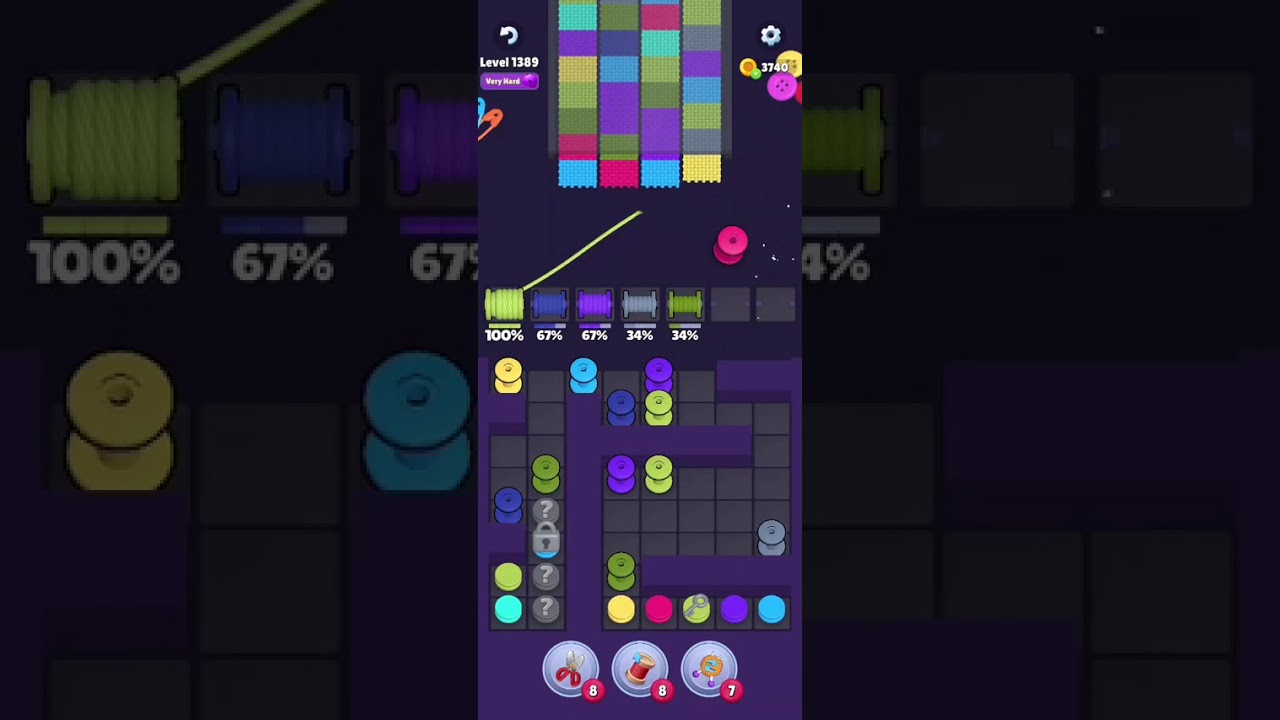 Knit Out Level 1389: Knit out game level 1389