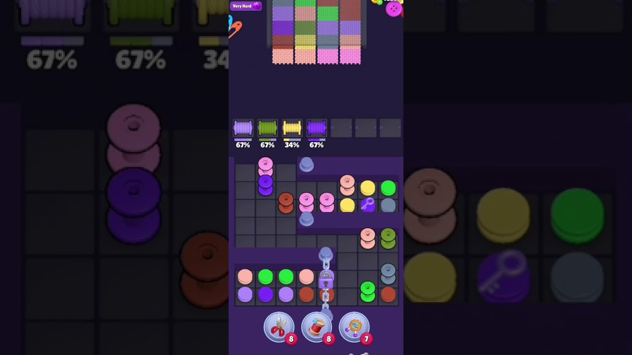 Knit Out Level 1398: Knit out game level 1398