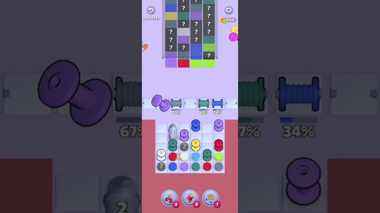 Knit Out Level 1399: Knit out game level 1399