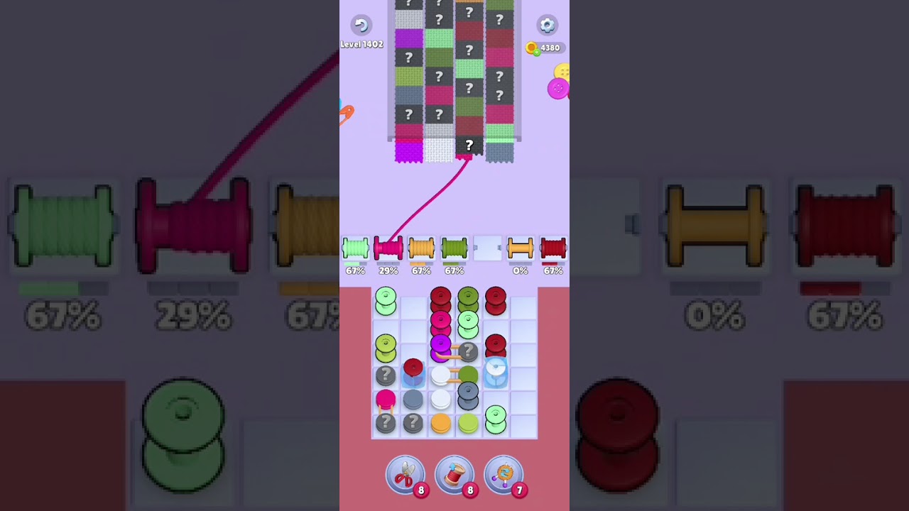 Knit Out Level 1402: Knit out game level 1402
