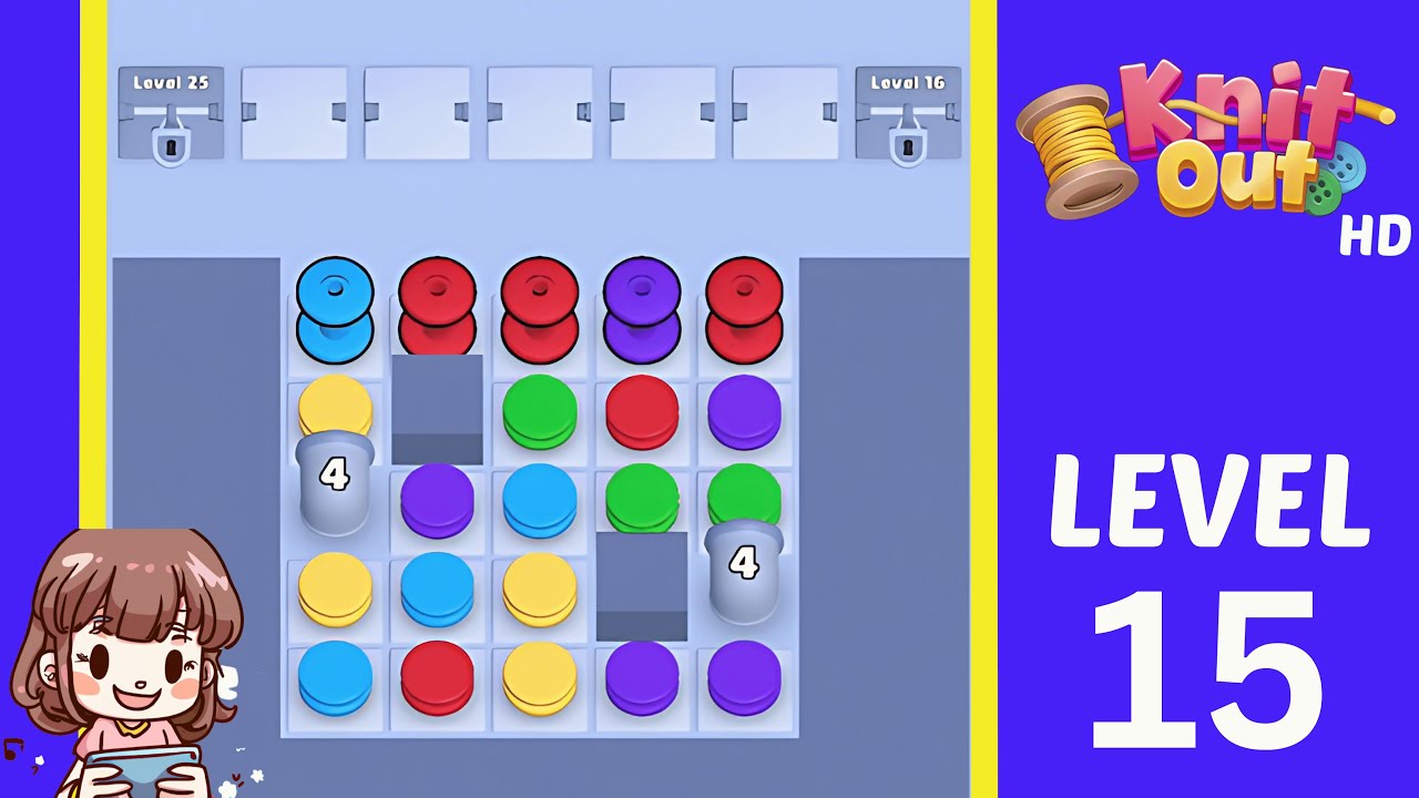 Knit Out Level 15: Knit Out Game Level 15