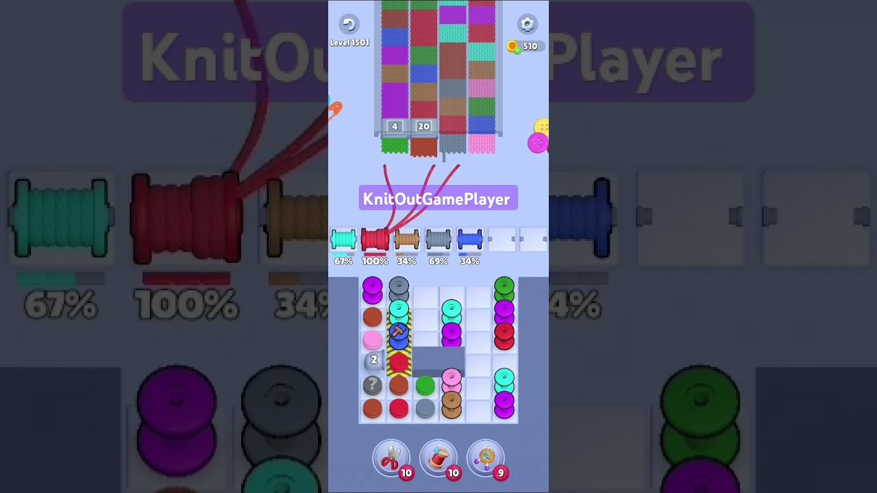Knit Out Level 1501: Knit Out Game Level 1501