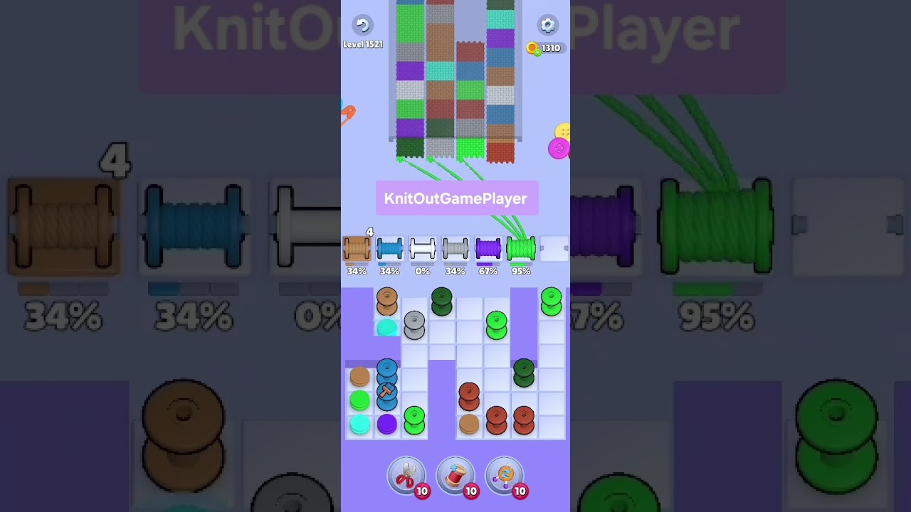 Knit Out Level 1521: Knit Out Game Level 1521