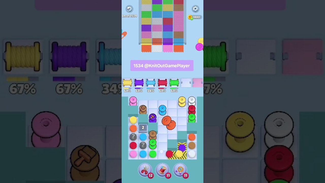 Knit Out Level 1534: Knit Out Game Level 1534