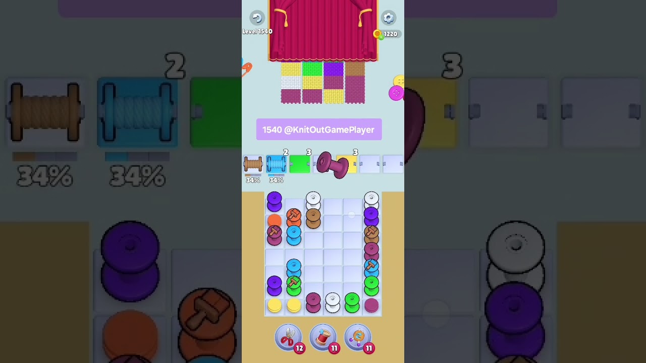 Knit Out Level 1540: Knit Out Game Level 1540