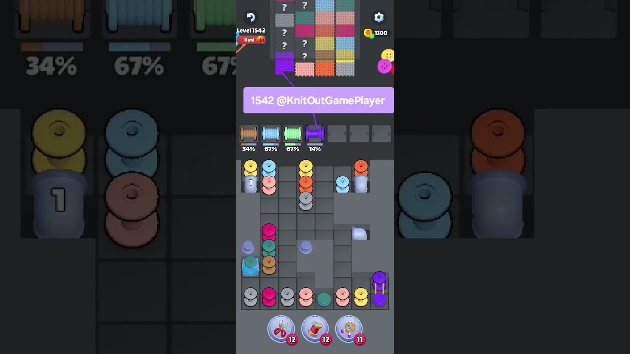 Knit Out Level 1542: Knit Out Game Level 1542