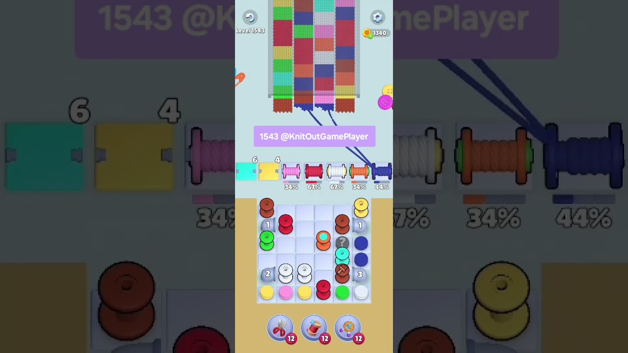 Knit Out Level 1543: Knit Out Game Level 1543