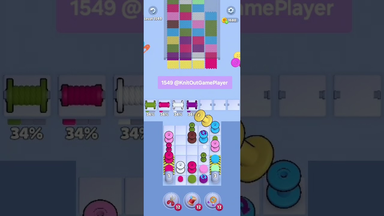 Knit Out Level 1549: Knit Out Game Level 1549