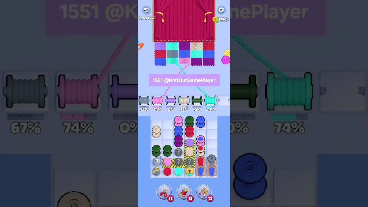 Knit Out Level 1551: Knit Out Game Level 1551