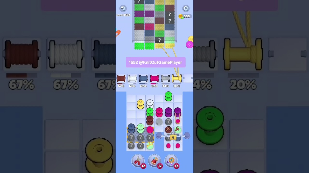 Knit Out Level 1552: Knit Out Game Level 1552