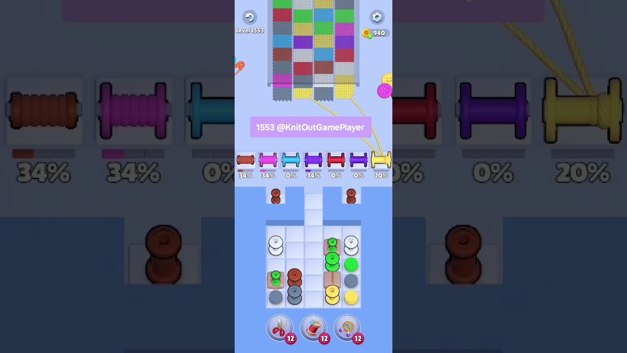 Knit Out Level 1553: Knit Out Game Level 1553