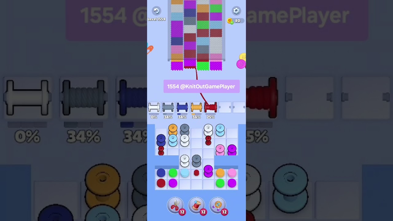 Knit Out Level 1554: Knit Out Game Level 1554