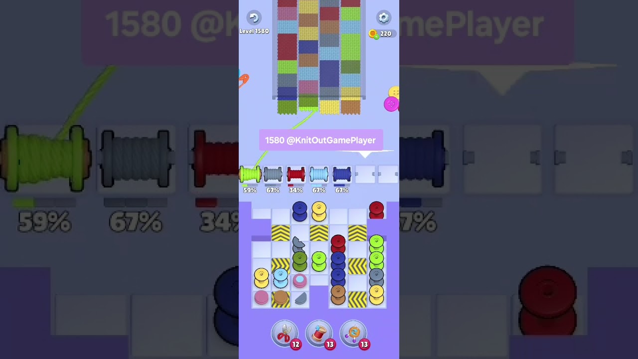 Knit Out Level 1580: Knit Out Game Level 1580