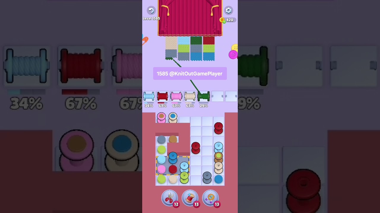 Knit Out Level 1585: Knit Out Game Level 1585