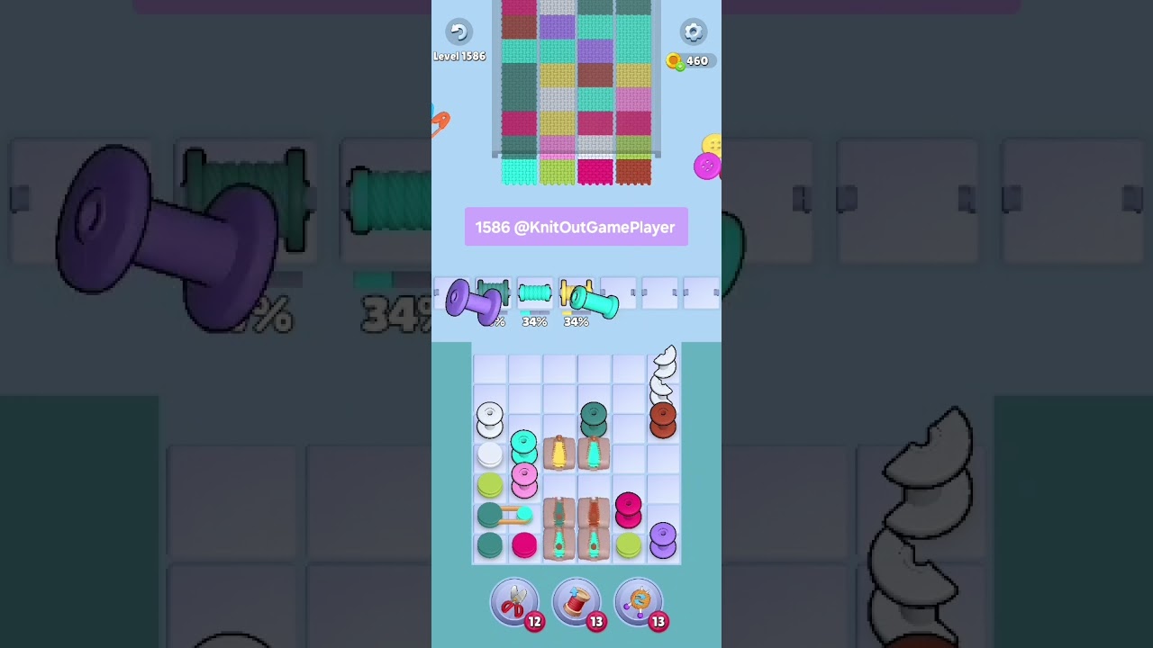 Knit Out Level 1586: Knit Out Game Level 1586