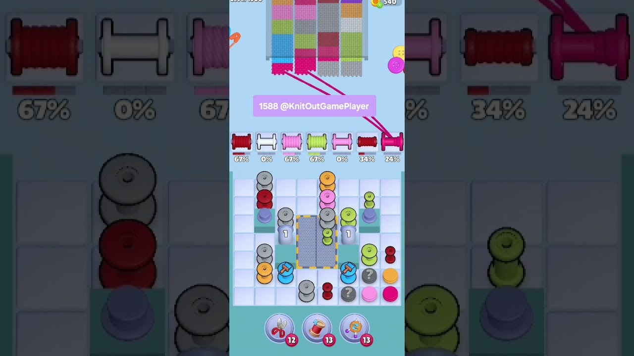 Knit Out Level 1588: Knit Out Game Level 1588
