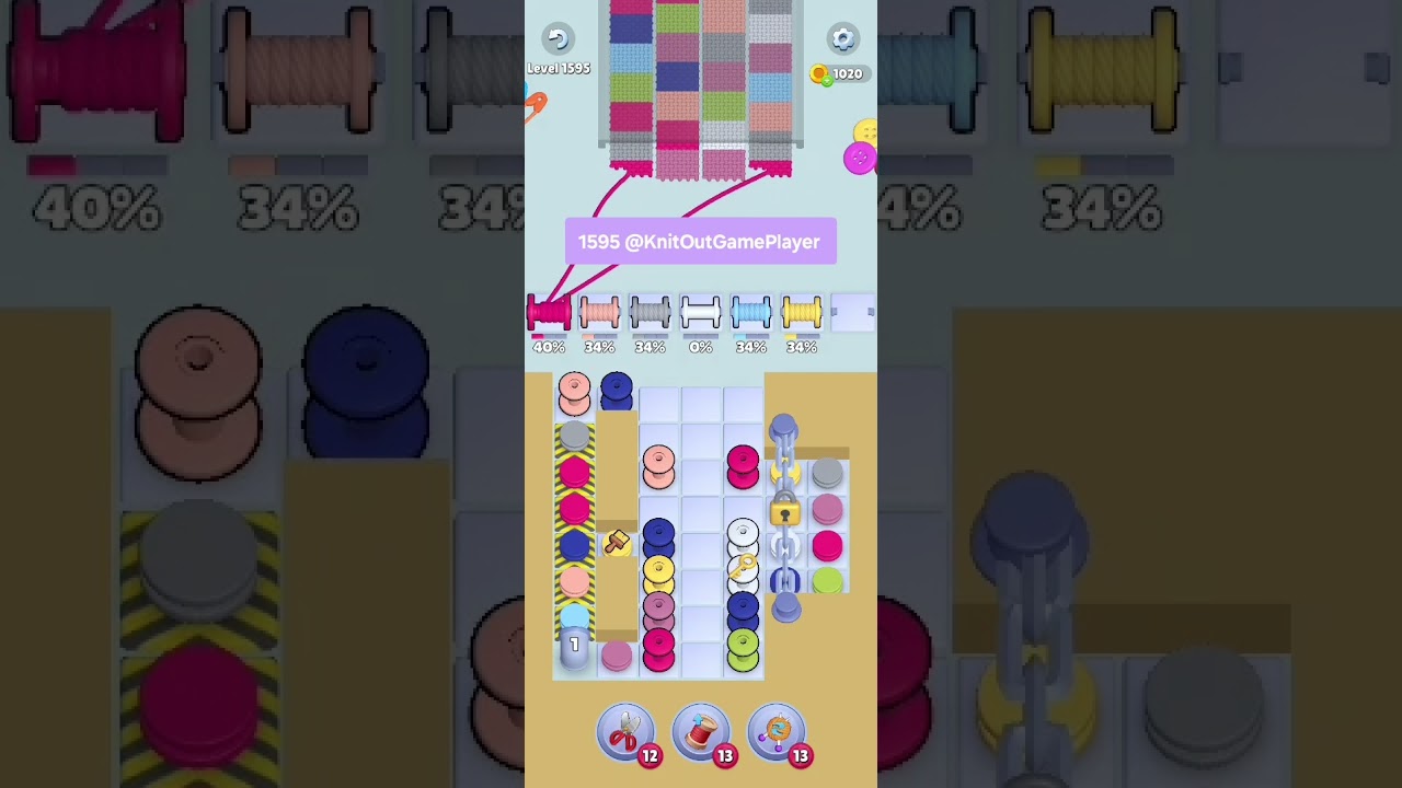 Knit Out Level 1595: Knit Out Game Level 1595