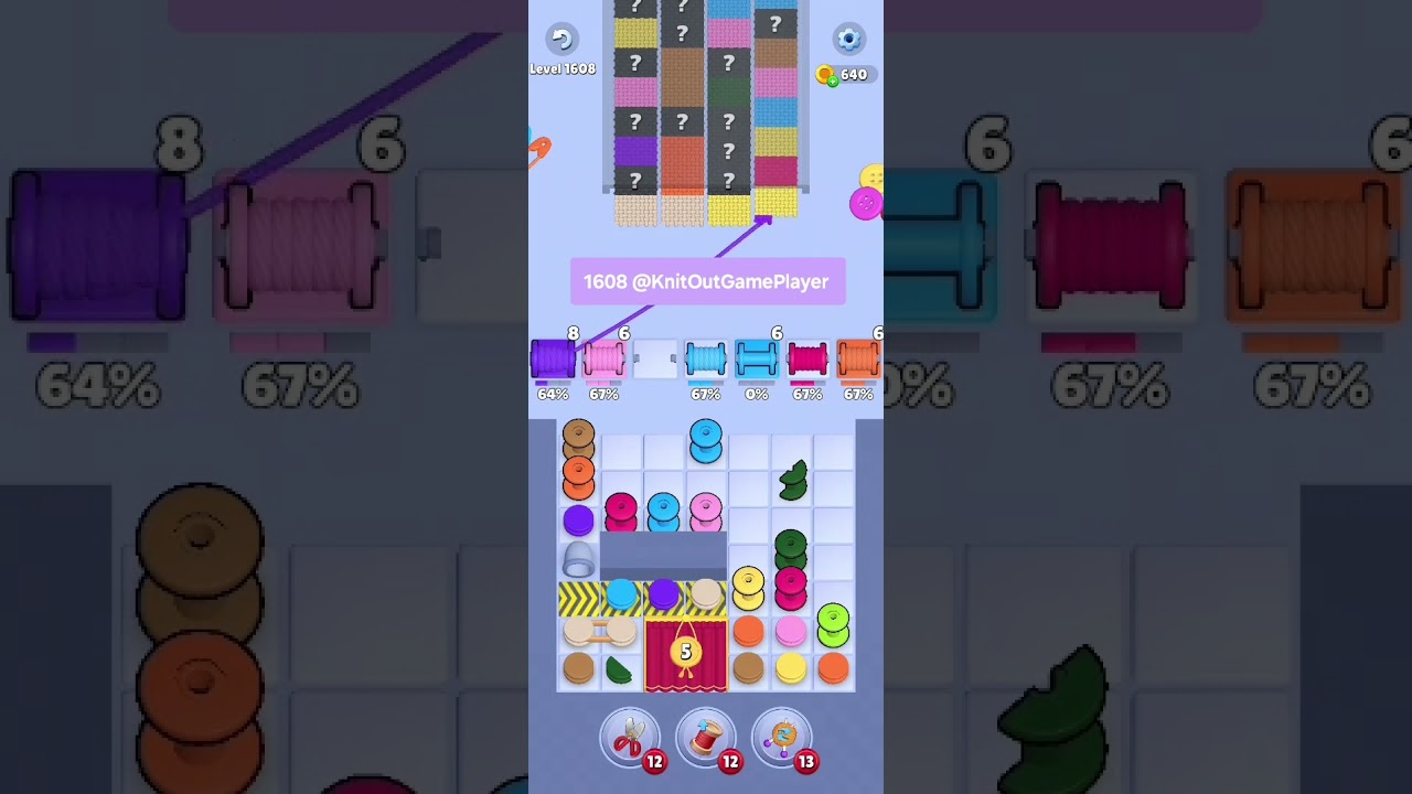 Knit Out Level 1608: Knit Out Game Level 1608