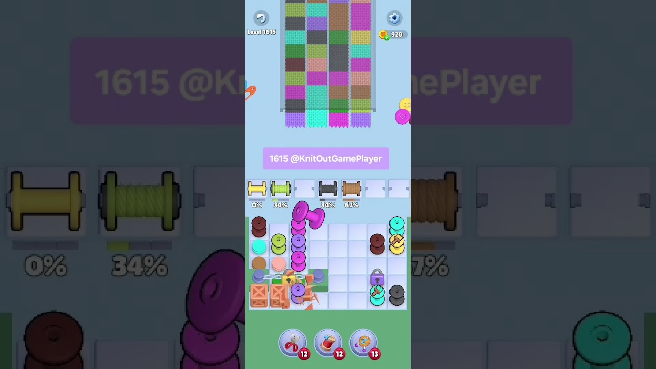 Knit Out Level 1615: Knit Out Game Level 1615