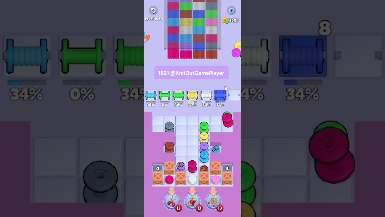 Knit Out Level 1621: Knit Out Game Level 1621