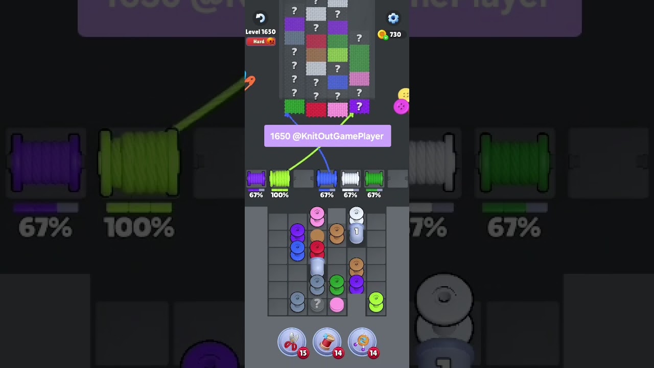 Knit Out Level 1650: Knit Out Game Level 1650