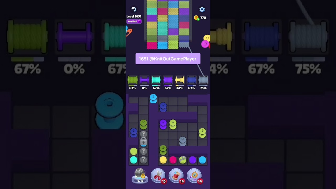 Knit Out Level 1651: Knit Out Game Level 1651