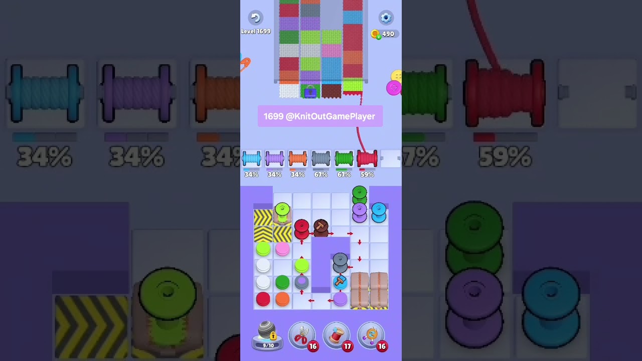 Knit Out Level 1699: Knit Out Game Level 1699