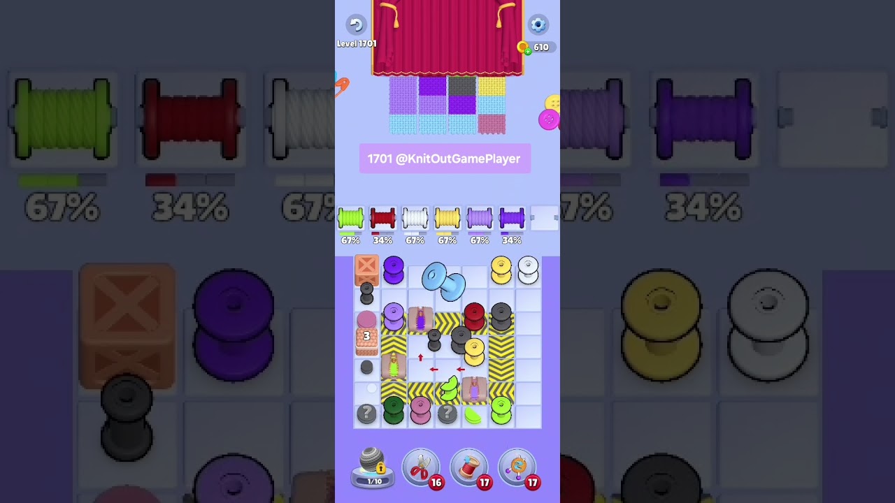 Knit Out Level 1701: Knit Out Game Level 1701
