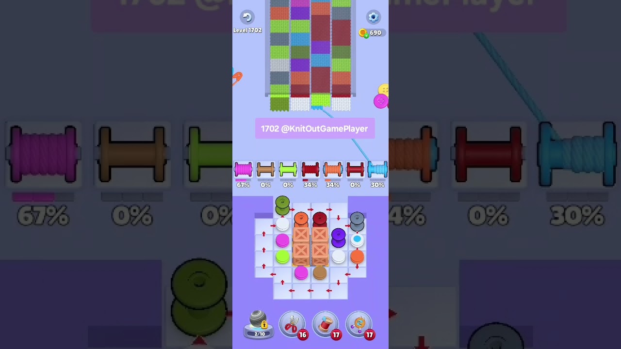 Knit Out Level 1702: Knit Out Game Level 1702