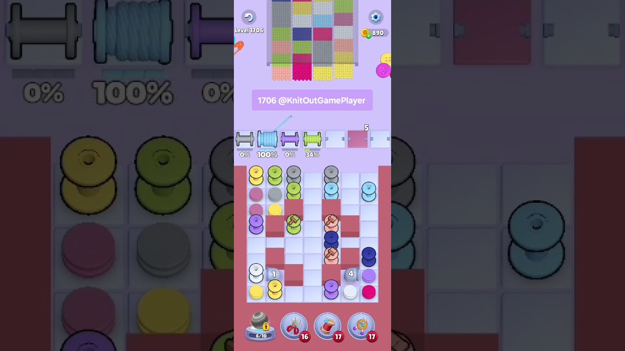 Knit Out Level 1706: Knit Out Game Level 1706