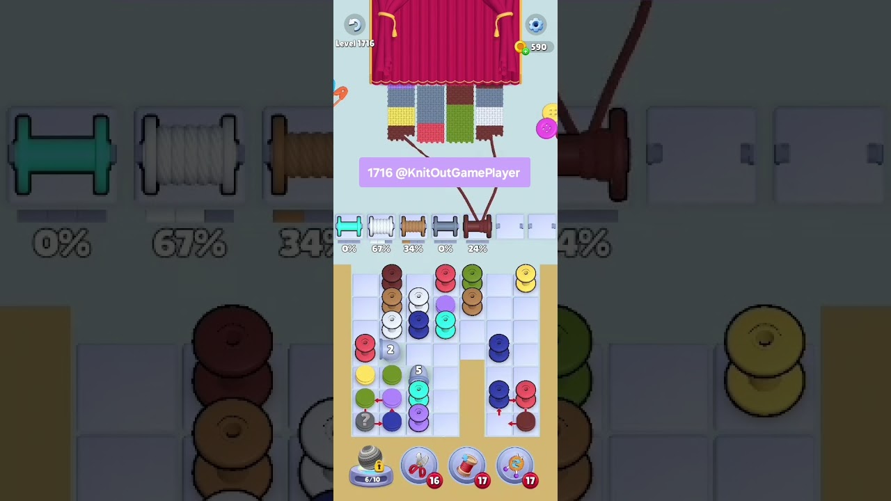 Knit Out Level 1716: Knit Out Game Level 1716