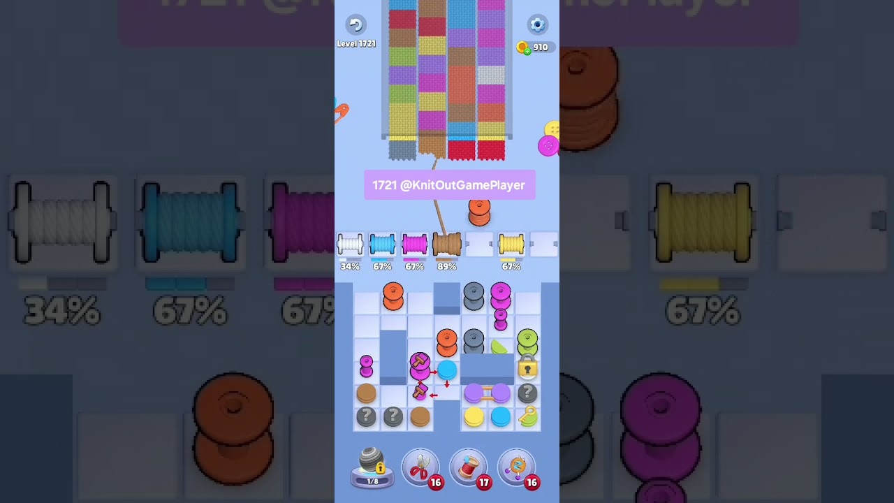 Knit Out Level 1721: Knit Out Game Level 1721