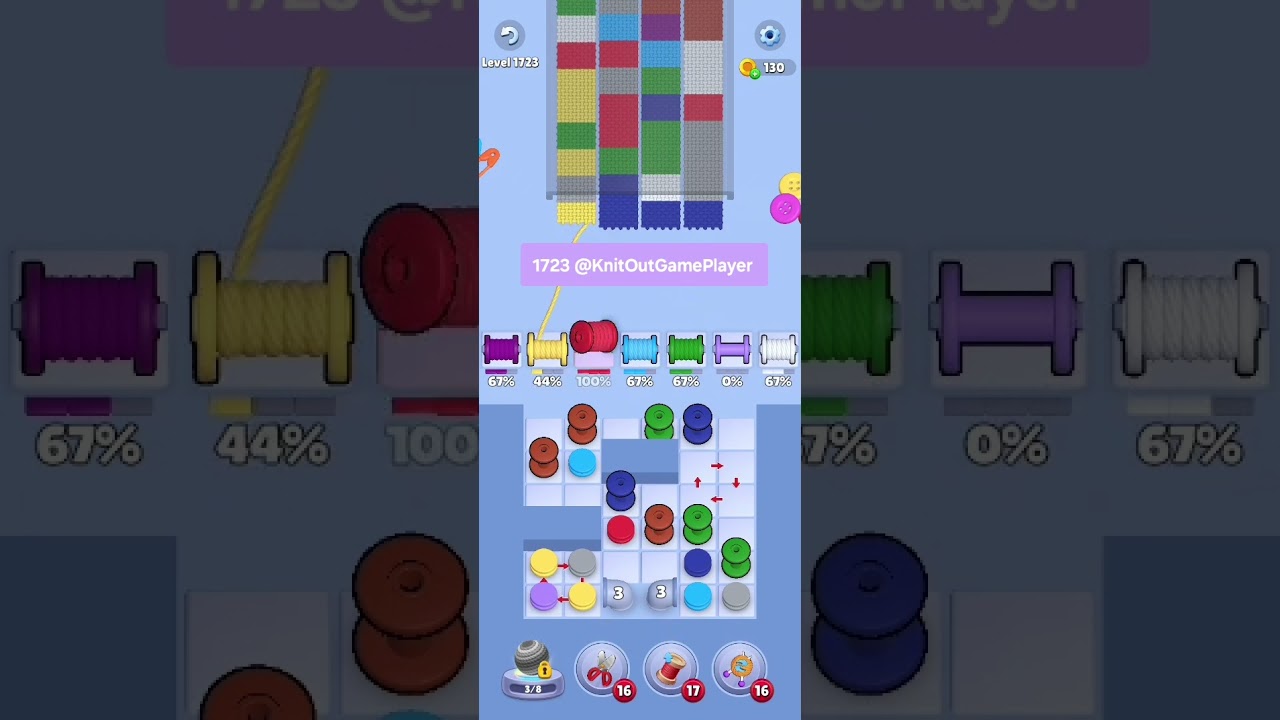 Knit Out Level 1723: Knit Out Game Level 1723