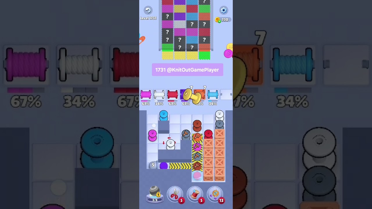 Knit Out Level 1731: Knit Out Game Level 1731