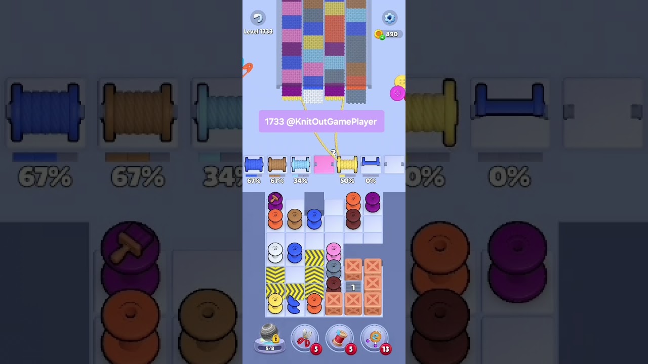 Knit Out Level 1733: Knit Out Game Level 1733