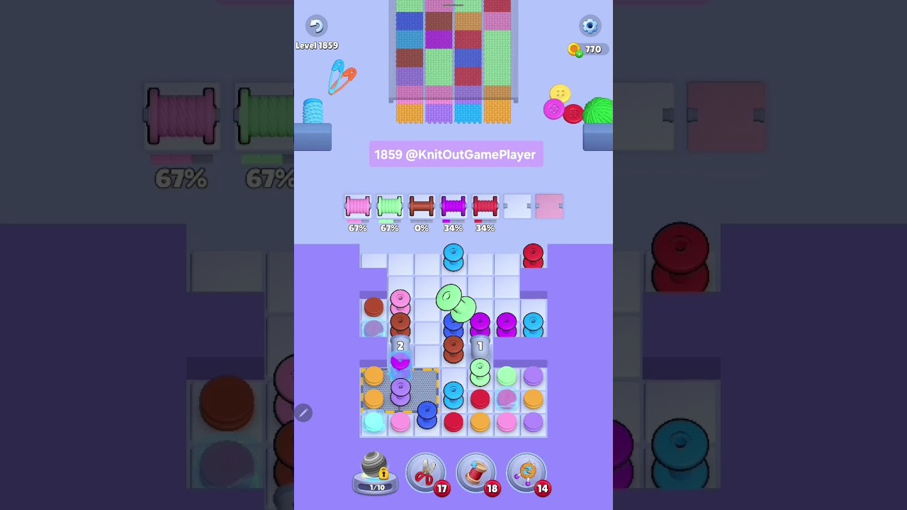 Knit Out Level 1859: Knit out game level 1859