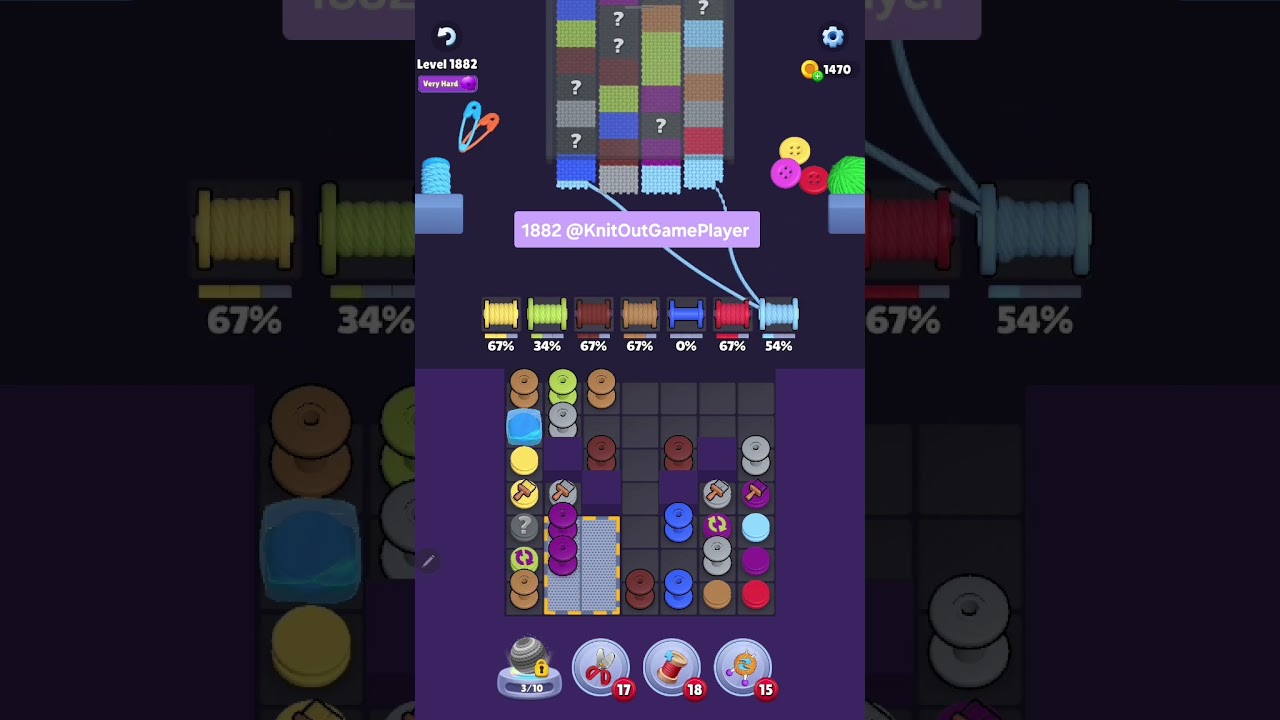 Knit Out Level 1882: Knit out game level1882