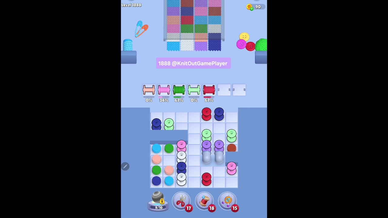 Knit Out Level 1888: Knit out game level1888