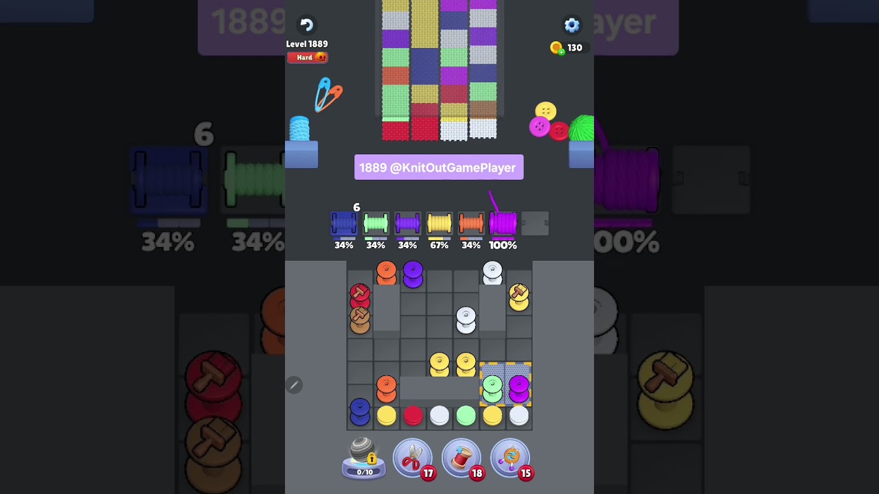 Knit Out Level 1889: Knit out game level1889