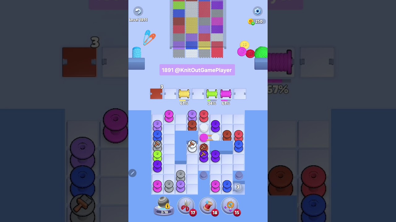 Knit Out Level 1891: Knit out game level1891
