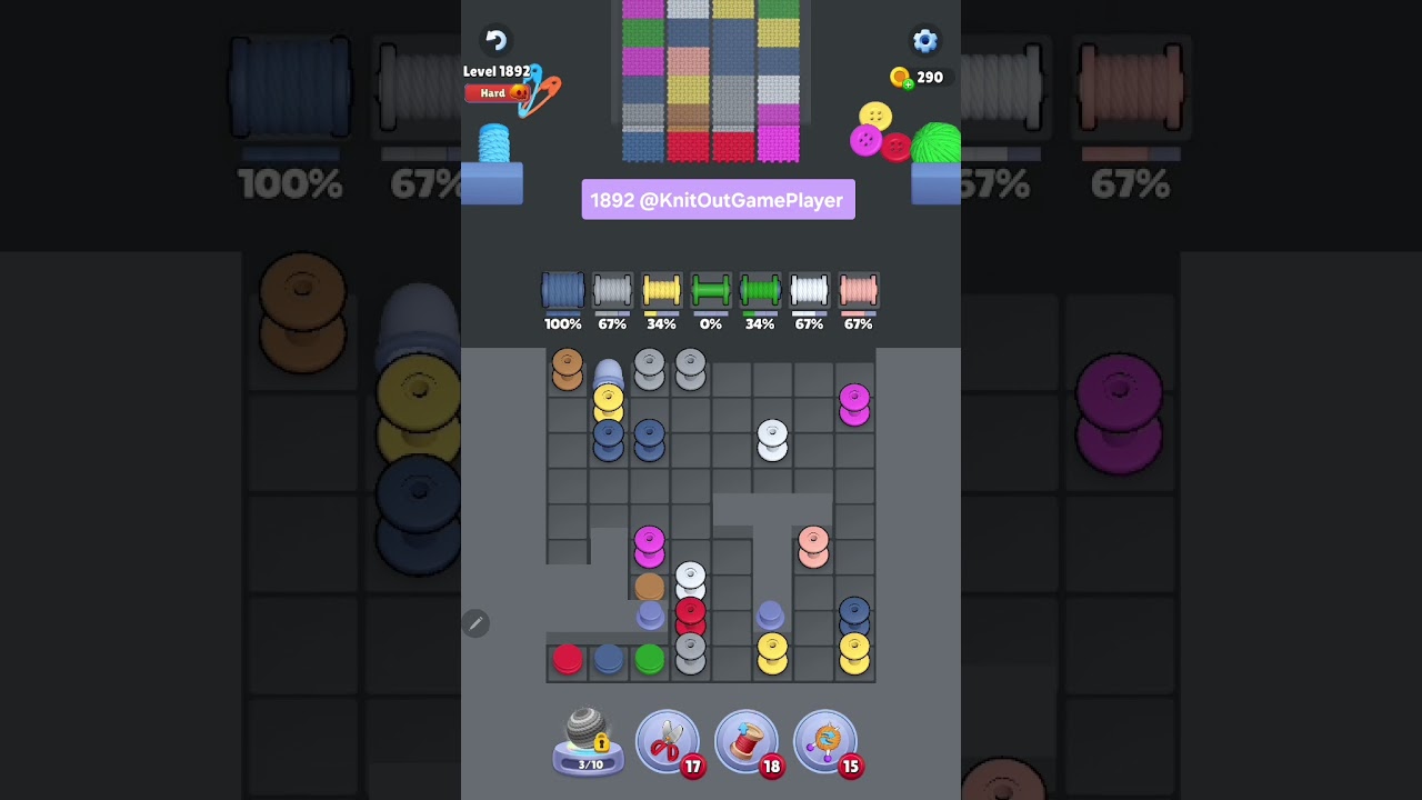 Knit Out Level 1892: Knit out game level1892